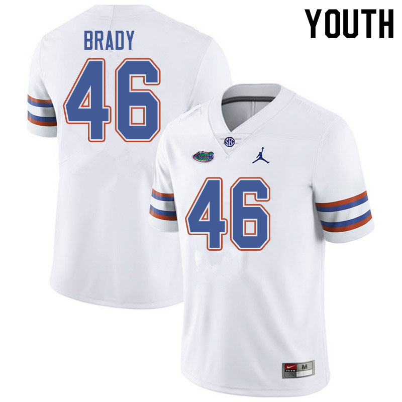 Jordan Brand Youth #46 John Brady Florida Gators College Football Jerseys Sale-White